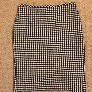 Houndstooth Wool Pencil Skirt 4P